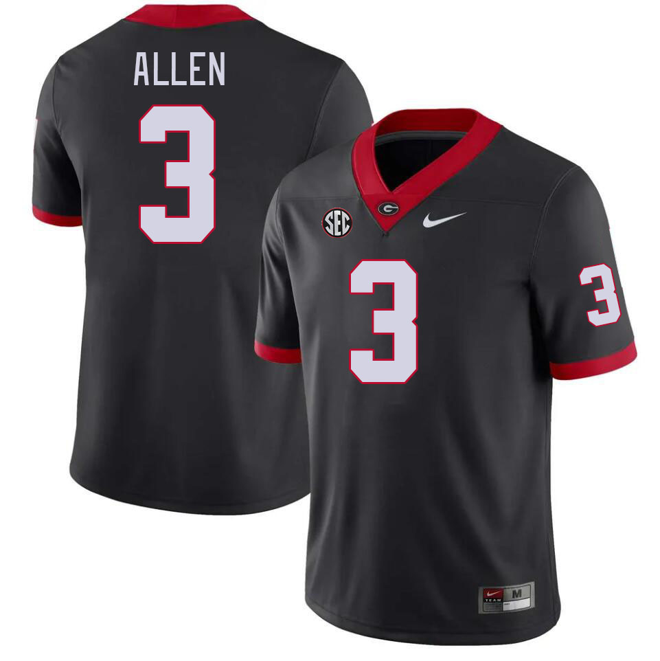 Men #3 CJ Allen Georgia Bulldogs College Football Jerseys Stitched-Black